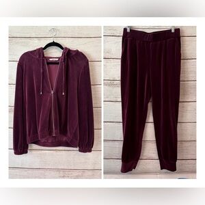 Cable & Gauge Studio 2-Piece Velvet Jogger Set – Size M Loungewear Track Casual